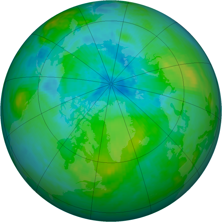 Arctic ozone map for 28 August 1983